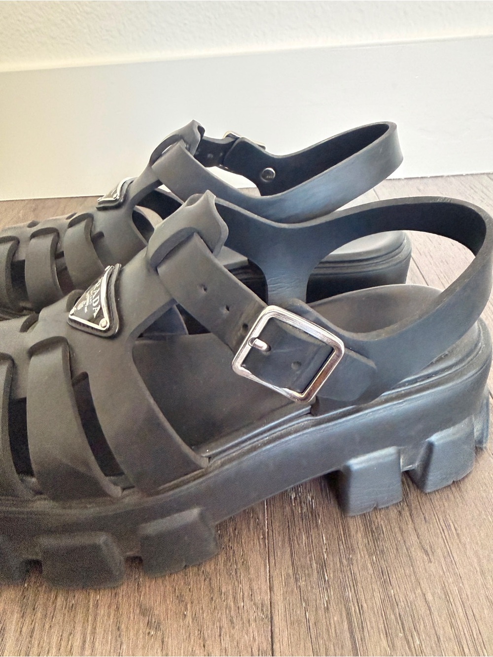 Prada Rubber Monolith Sandal - Picture 12 of 14